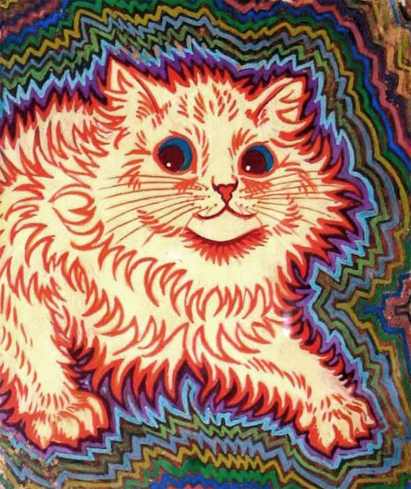 Bright cat by Louis Wain